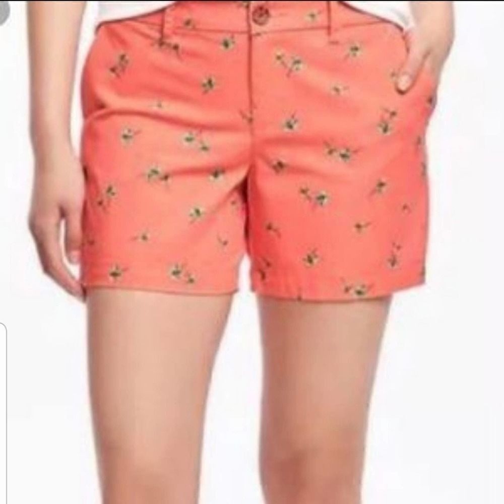 Old Navy Coral Shorts Palm Trees sz 14